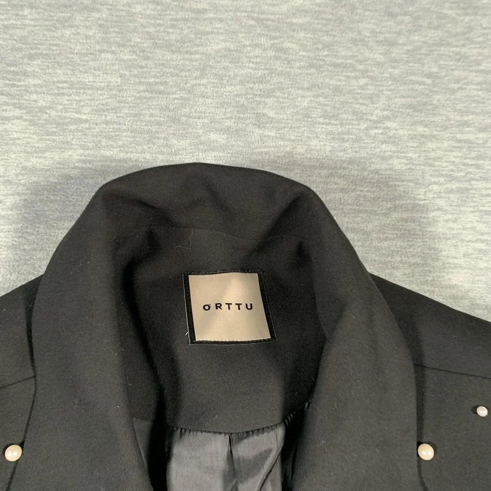 ORTTU Blazer Mens One Size Black Pearl Studded‎ Embellished Single Button Beaded